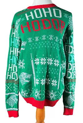 Buy Ugly Christmas Sweater Women's XL Game Of Thrones Ho Ho Hodor HBO Green • 18.94£