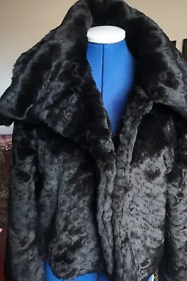 Buy Phase Eight Faux Fur Black Jacket Autumn Winter Boho Gothic UK 14 • 10£