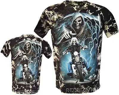 Buy Grim Reaper Biker Ghost Rider Glow In The Dark Tye Dye T - Shirt M - 3XL • 11.95£