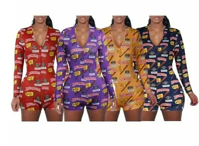 Buy Women One Piece Pajama, Jumpsuit, Romper, Sleepwear, Clubwear (Backwoods, Daddy) • 28.95£
