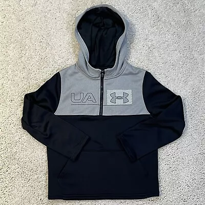 Buy Under Armour Boy LOGO Quarter Zip Hoodie YSM 8 Youth Pullover Sweatshirt Black. • 8.90£