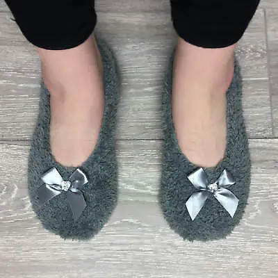 Buy Womens Ladies Elastic Anti-skid Fleece Fur Slippers Socks Footsies Footlets Size • 8.99£