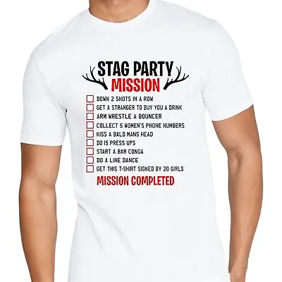 Buy Stag Do Hen T-Shirt Night Stag Party Mission T-Shirt Printed Here Printed Stag U • 9.98£
