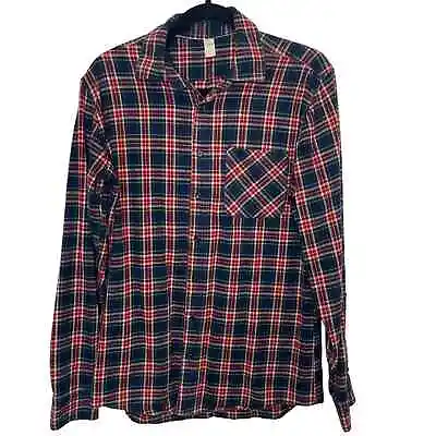 Buy American Apparel Flannel Button Up Shirt Womens Medium Boyfriend Fit • 11.04£