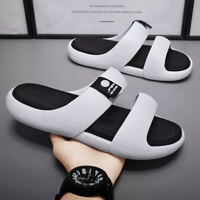 Buy Summer Slippers Men Women Indoor Eva Soft Bottom Sandals Open Toe Trend Slides • 25.50£