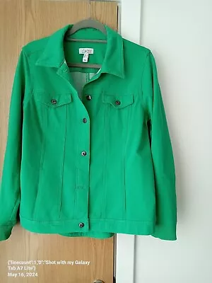 Buy Denim & Co Comfy Denim Jacket Green Size L • 10£