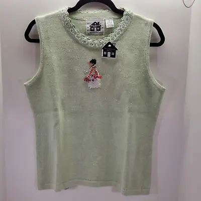 Buy StoryBook Knits Womens  Let It Snow  Pale Green Sweater Tank SZ/Med NWT Vintage • 17.35£