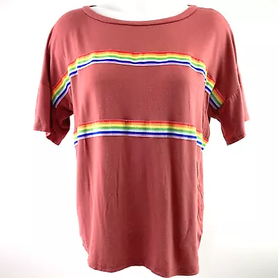 Buy Sun And Moon T-Shirt Crew Neck Short Sleeve Top Casual Rainbow Shirt Size Large • 4.73£