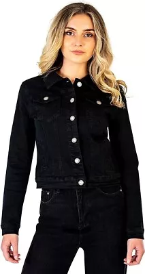 Buy Jeans Jacket For Women With Collared Neckline And Pockets | Lightweight Washed D • 17.99£
