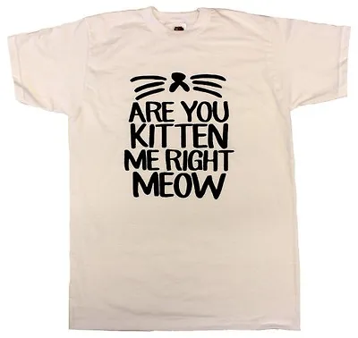 Buy Are You Kitten Me Right Meow Tshirt Dope Swag Hipster Crazy Cat Woman Tshirt • 8.99£