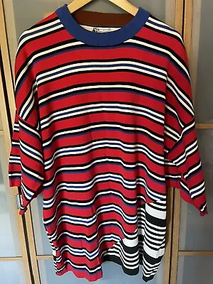 Buy Zara Men's Summer Knitted Cotton Multi Colour Striped Over Sized Tee XL • 12£