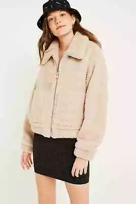 Buy Urban Outfitters BDG Cream Cropped Teddy Jacket Size L NEW FREE UK POSTAGE  • 17.64£