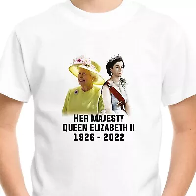 Buy Queen Elizabeth II 1926 - 2022 RIP T-Shirt Top Tee Majesty Men Kids Unisex V6 • 7.99£