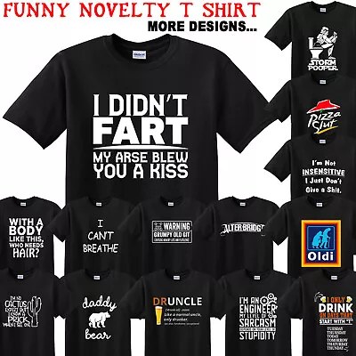 Buy Mens Funny Novelty T-Shirts Sarcastic Joke Black Tee Shirt Top Christmas Gifts 2 • 9.99£