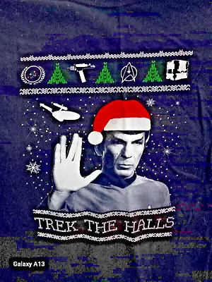 Buy Men's 2XL Star Trek Christmas T-shirt: SPOCK Trek The Halls • 20£