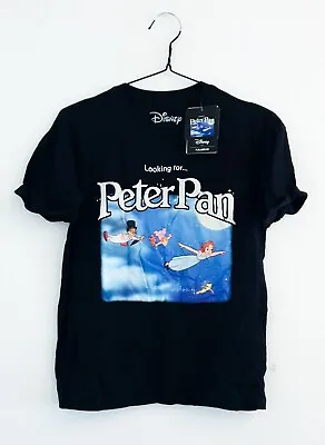 Buy Pull & Bear Disney Peter Pan Where Is Peter? Neverland? London? Logo Black TS XS • 8.99£