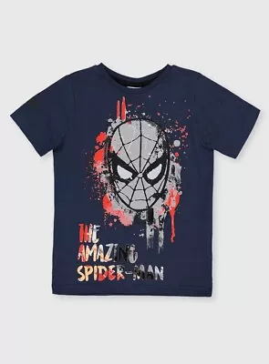 Buy New TU Boys Navy The Amazing Spider-Man T-Shirt Age 3 Years Height 98cm • 7£