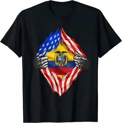 Buy T-Shirt Super Ecuadorian Heritage Ecuador Roots USA Flag Simple Logo Art • 19.68£