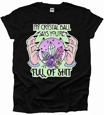 Buy My Crystal Ball Witch Gypsy Bohemian Horror Celestial Printed Woman Tshirt UK • 9.99£