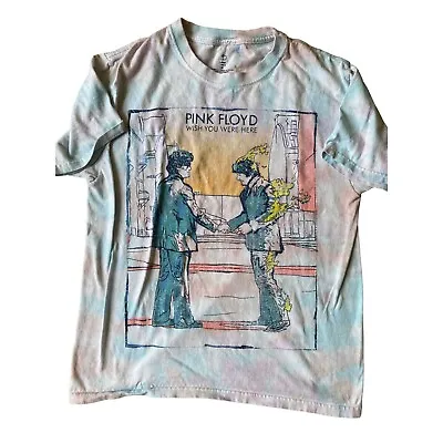 Buy Pink Floyd Wish You Were Here Band T-Shirt Womens Medium PInk Tie Dye Modern 70s • 14.15£