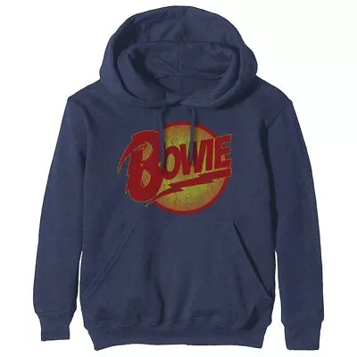 Buy David Bowie 'Vintage Diamond Dogs Logo' Blue Pullover Hoodie - NEW OFFICIAL • 29.99£