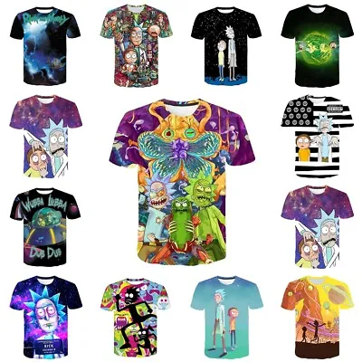 Buy Unisex 3D Rick And Morty Casual Short Sleeve T-Shirt Pullover Tee Top Xmas Gift • 11.99£