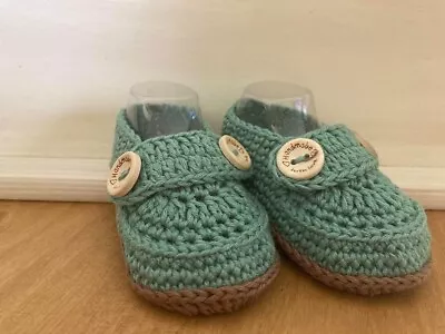 Buy Handmade Crochet Baby First Shoes Boy Loafers Booties Boy Shoes Casual Slippers • 5.90£
