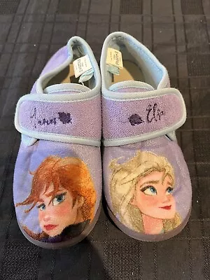 Buy Girls Frozen Slippers Size 12 Girls Shoe Elsa Anna Rubber Sole Kids 12 • 2.99£