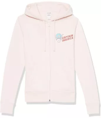 Buy Marvel Captain America Women's Fleece Full-Zip Hoodie Pink Size 5XL    #85 • 19.99£