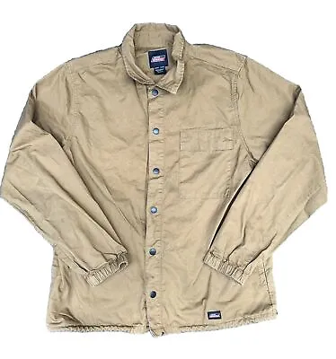 Buy Dickies Brown Snap Jacket Women’s Collared Overcoat Size Med 100% Cotton Top • 34.34£