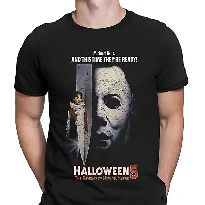 Buy Halloween V T-Shirt The Revenge Of Michael Myers Movie Poster Mens T Shirts #HD • 9.99£