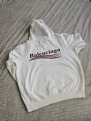 Buy Balenciaga White Unisex Hoodie Balenciaga Jumper  • 20£
