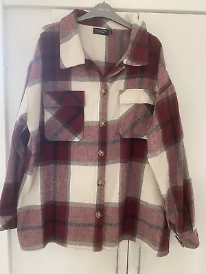 Buy Ladies In The Style Checked Shirt Shacket Size 16 • 1.20£