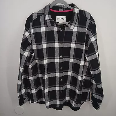 Buy Orvis Womens Plaid Flannel Shirt Jacket Fleece Lined Snap Button XXL Checkered • 29.18£