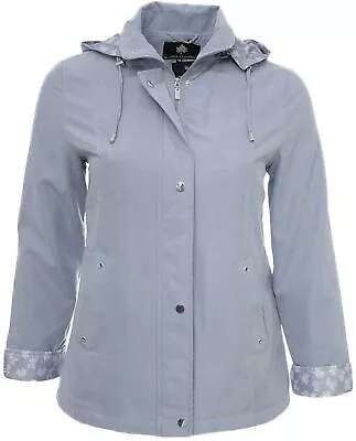Buy Ladies Long Lined Jacket Hooded Lightweight Lined Parka Full Zip Poppers • 26.36£