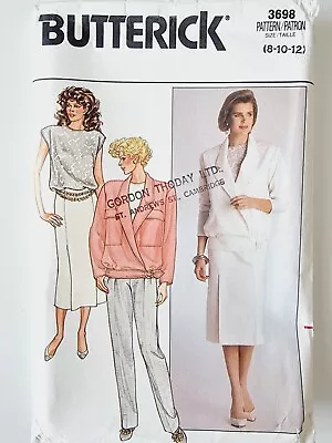Buy Butterick Vintage 80s Bomber Jacket Top Skirt Trousers Pattern Bust 31.5-32.5-34 • 5£
