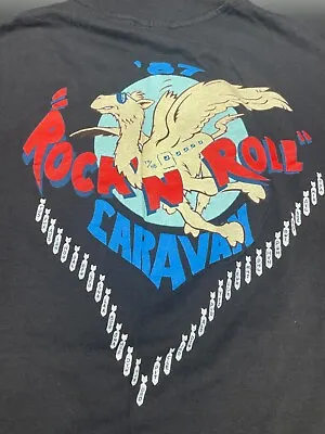 Buy Vintage Tom Petty Rock 'N Roll Caravan Black T-Shirt 1987 • 132.61£