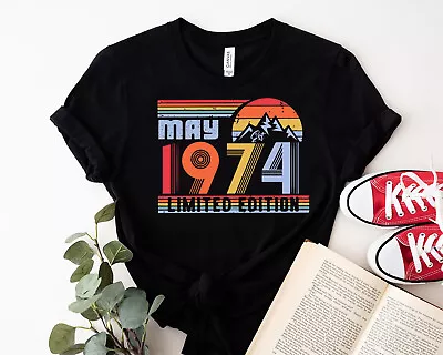 Buy Personalized Month  50th Birthday T-Shirt For Mens & T-shirt For Women, 1974 May • 7.19£