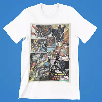 Buy Star Wars T-Shirt Comic Book Movie Gift Retro Tee The Force Yoda Vader  • 6.99£