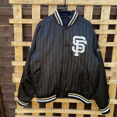 Buy Vintage Majestic San Francisco Giants MLB Black Bomber Jacket Medium • 16.99£