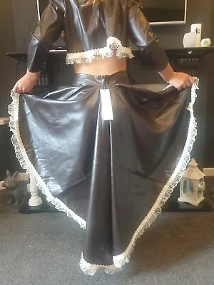 Buy Phaze Steampunk Soft Brown Leather Look PVC Alternative Victorian Saloon Skirt  • 15£