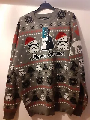 Buy Mens Unisex Star Wars Christmas Size Medium  Jumper By Tu Sithmas Geek • 18£