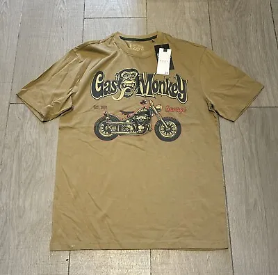 Buy Official Gas Monkey Garage Matalan Bike Brown T Shirt Size Small BNWT RRP £12   • 4.99£