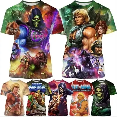 Buy 3D Print Women Men Short Sleeve T-shirt Tops He-Man Masters Of The Universe • 10.79£