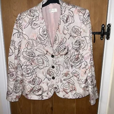 Buy FISSER City Sport Designe Jacket/Blazer Womens Size 42 UK 14 White & Pink Cotton • 10£