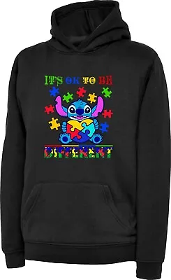 Buy Autistic Hoodie Lilo & Stitch It's Ok To Be Different Autism Awareness Gift Top • 20.99£
