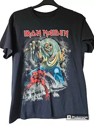 Buy IRON MAIDEN Book Of Souls World Tour 2016 Rock Band T Shirt Double Sided Size L • 39.99£