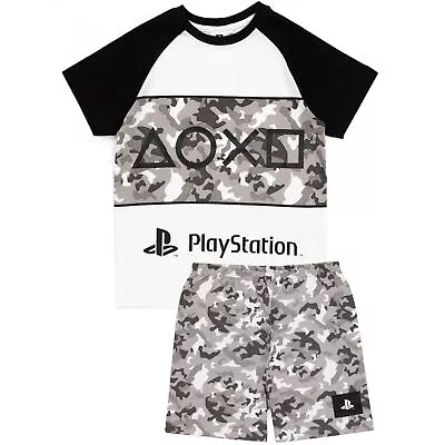 Buy Playstation Boys Gaming Camo Short Pyjama Set NS6222 • 18.57£