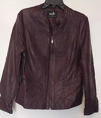 Buy Women Wallis Berry Faux Leather Jacket 16 • 16.50£