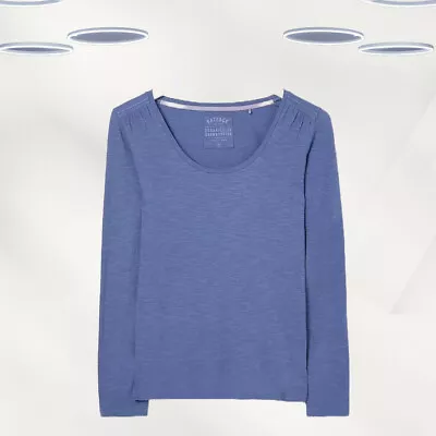 Buy Ex Fat Face Women’s Long Sleeve Persy Organic Cotton T-Shirt In Blue • 14.99£